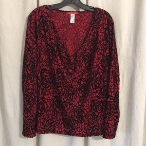 Romantic flocked floral blouse from Anne Klein